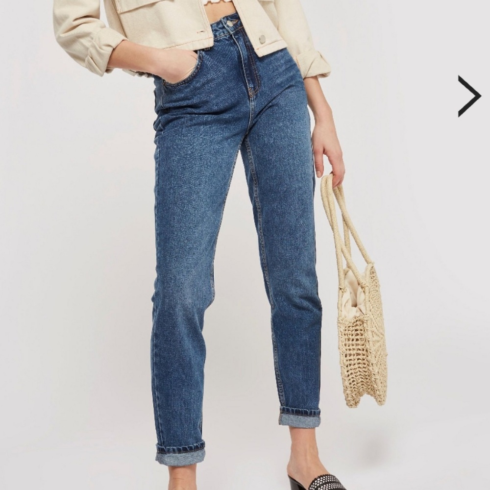 Topshop mid blue mom jeans